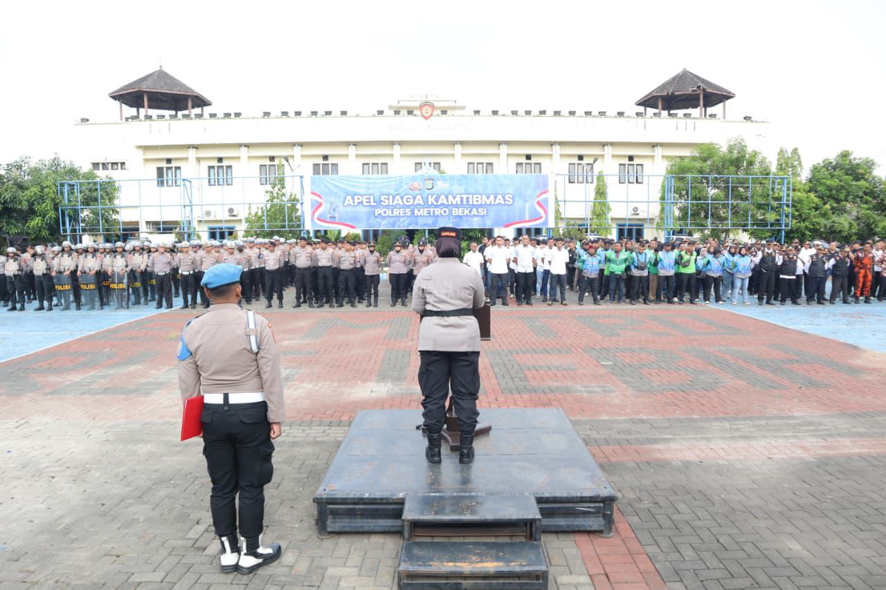 Apel Siaga Kamtibmas Polres Metro Bekasi Perkuat Kesiapsiagaan Pengamanan Aksi Unjuk Rasa Tahun 2026
